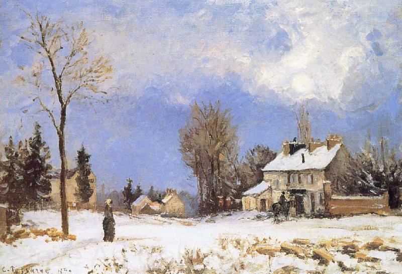 Camille Pissarro Snow housing Norge oil painting art